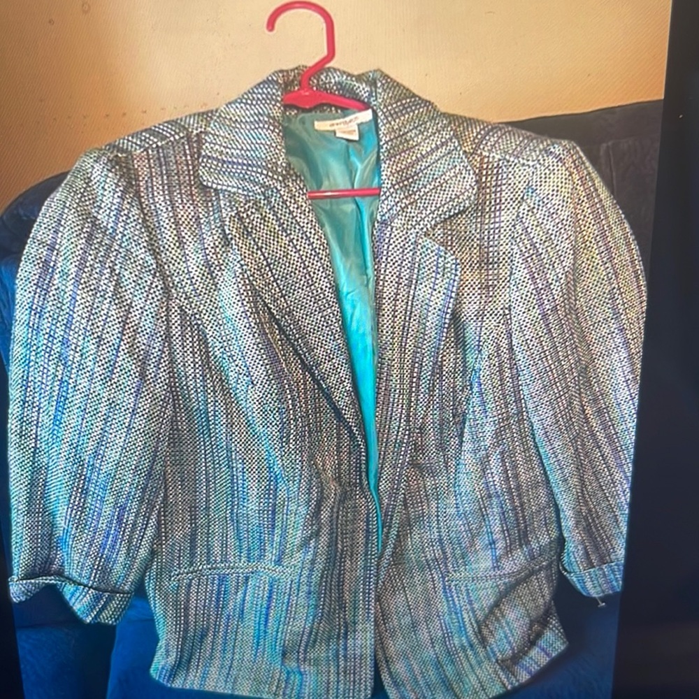 Multi color blazer plus size